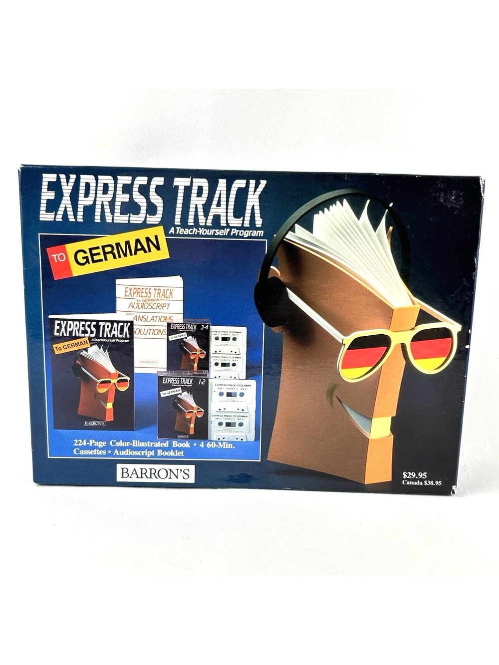 Barrons Express Track to German A Teach Yourself Program Language Cassette Tapes